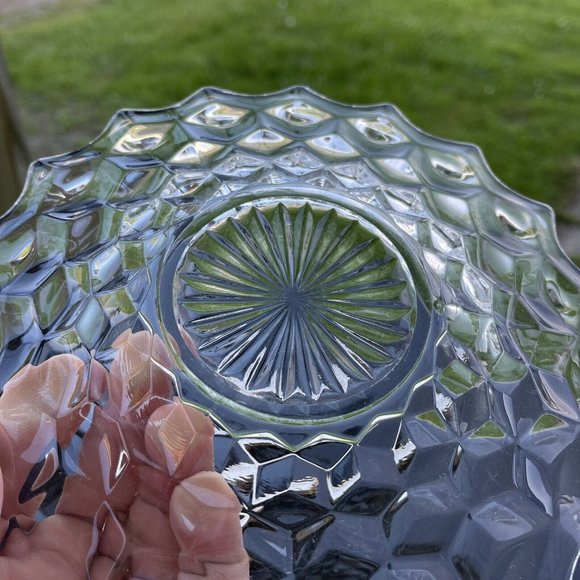 4 Vintage Fostoria American Clear Glass SALAD Sandwich Plate Dessert - Picture 8 of 8